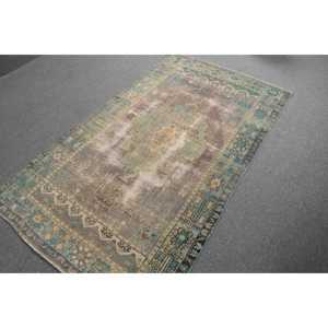 พรมวินเทจขนาด 3.8x6.4 ฟุต (115x194 ซม.) ลายพรางสีน้ำเงินแบบตุรกี - Product Image 4