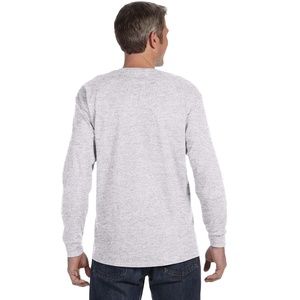 Camiseta de manga larga de estilo informal del mejor vendedor OEM, camisetas de diseñador teñidas lisas con estampado de letras impresas personalizadas - Product Image 6