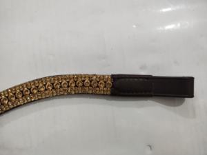 Excellent Quality Golden Crystal Leather <b>Bridle</b> Brow band Designed to Add Glamour and Comfort to Every Ride Available For Sale - Product Image 4
