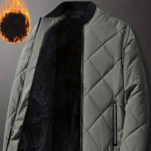 2024 chaqueta de bombardero de cuello redondo para hombre de lona de alta calidad 100% cremallera superior hinchada genuina nuevo diseño primavera liso teñido elegante Casual OEM - Product Image 4