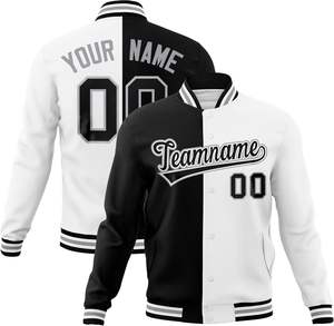Chaqueta de béisbol Varsity de lana personalizada de alta calidad, conjunto de bombardero ligero de cuero de invierno con letras divididas para hombres, talla XL para jóvenes - Product Image 2