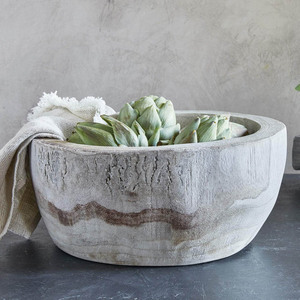 ชามสลัดไม้มะม่วงใส่อาหารปลอดภัยสำหรับชิปผลไม้แห้งโต๊ะกาแฟที่สำคัญแสดงบนเคาน์เตอร์ครัวสีขาวโบราณ - Product Image 5