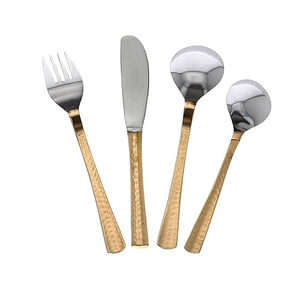 Stainless Steel Flatware Set <b>Copper</b> <b>Handle</b> Cutlery Handicrafts with High Quality Stainless Steel Spoon - Product Image 1