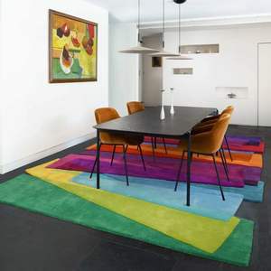 Alfombra de lana moderna para uso doméstico, construcción suave, duradera y ecológica para sala de estar, dormitorio, comedor, suelo decorativo - Product Image 4