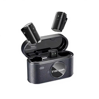 Système de microphone sans fil portable à clipser, double 2 en 1, mini, plug-and-play, avec réduction de bruit, pour iPhone, iPad et enregistrement de vlogs