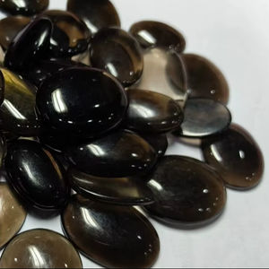 Piedras Preciosas de Cuarzo Ahumado Negro Natural, Corte Ovalado, Tamaño Libre, Cabujón Suelto para Joyería - Product Image 5