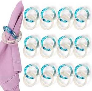 ห่วงรัดผ้าเช็ดปากทำจากเรซินที่หรูหราพร้อมหินธรรมชาติแบบฝังสำหรับงานปาร์ตี้ในโอกาสต่างๆ - Product Image 2