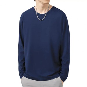 <b>Men's</b> Casual Solid Pattern Cotton <b>T</b>-<b>Shirt</b> Autumn <b>Long</b> <b>Sleeves</b> O-Neck <b>White</b> Tops Breathable Oversized Clothing - Product Image 5