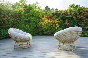 เก้าอี้เลานจ์ Papasan เบาะรองนั่งกรอบอลูมิเนียมริมสระน้ำในสวน - Product Image 2