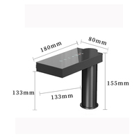 OSONOE Robinet de lavabo de salle de bain monotrou moderne Capteur infrarouge tactile intelligent pour réglage de l'eau chaude et froide Matériau en laiton