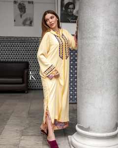 Elegant XXL Kaftan for Muslim Women Casual Eid Embroidery Dress Breathable Ramadan <b>Long</b> Abaya Jalabiya <b>Kimono</b> Style Moroccan - Product Image 3