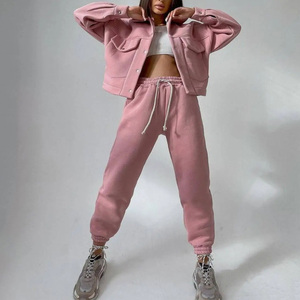 ชุดสองชิ้นวาฟเฟิลสตรีทแวร์ชุดสองชิ้นสำหรับสตรีทแวร์เสื้อแจ็กเก็ตคาร์โก้และกางเกงจ็อกเกอร์ชุดผู้หญิงแบบกำหนดเองได้ Y2K - Product Image 6