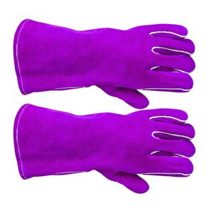 Guantes de Seguridad de Soldadura de Cuero Vacuno de Manga Larga de Alta Calidad, Precio al por Mayor, Guantes de Trabajo para Soldador para Protección de Manos - Product Image 2