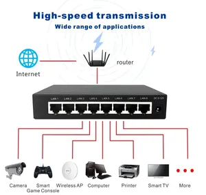 Manufacturer Price Metal Shell 5 Port Ethernet Switch 100M RJ45 DC12V Network Switches Ethernet
