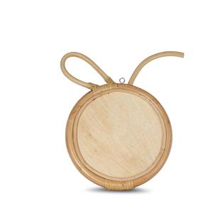 Miroir mural minimaliste en rotin jaune clair en forme de fruit, mignon et artistique, pour la décoration de la maison et la rentrée scolaire des enfants - Product Image 3