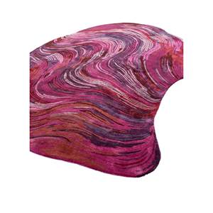 Alfombra Rectangular de Lana y Viscosa Hecha a Mano en Rosa y Morado, Estilo Boho con Patrón Abstracto para el Hogar, Pasillo o Sala de Estar, Modelo TR-15172 - Product Image 2