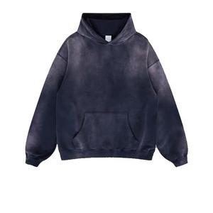 เสื้อฮู้ดลายแสงแดดของผู้ชายสไตล์วินเทจ500gsm บ็อกซี่ฟิตเนสใส่วิ่งเสื้อสวมหัวทรงโอเวอร์ไซส์ปักโลโก้ของผู้ชายกันแดด - Product Image 2