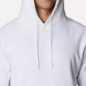 Custom Logo Premium Breathable Men's Hoodie <b>100</b>% Cotton Made in Pakistan White Color Casual Wear with chenille embroidery logo - Product Image 4