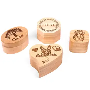 Pet hair small keepsake for lost pet paw print wooden keepsake box rabbit memorial Pet loss gifts