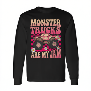 T-Shirt a Maniche Lunghe con Design Colorato di Monster Truck, Stile Jam-Alike per Appassionati di Camion - Product Image 2