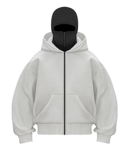 Ventes en gros bon marché de qualité supérieure : masque facial complet pour hommes, streetwear, cagoule, sweat à capuche à épaules tombantes, double couche, fermeture éclair - Product Image 6