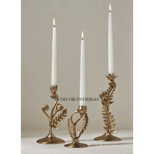 Ensemble en métal de qualité luxueuse plaqué or de haute qualité de concepteur de fantaisie élégant de 2 accessoires de pièce maîtresse de table de bougeoir - Product Image 3