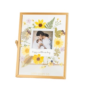 Cadre photo rectangulaire mural en verre transparent avec bordure en laiton, finition dorée brillante, best-seller, décoration murale pour la maison et le bureau - Product Image 4