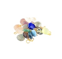 Pendentif tendance pour enfants en argent sterling 925 plaqué or 18 carats, orné de coquillages sculptés en quartz fumé, qualité supérieure AAA+