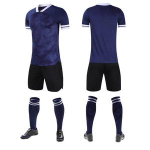 Survêtements de football sur mesure, dernier design, séchage rapide, 100% polyester, col en V, manches courtes, ensemble de maillots de sport, kits d'entraînement pour hommes - Product Image 5