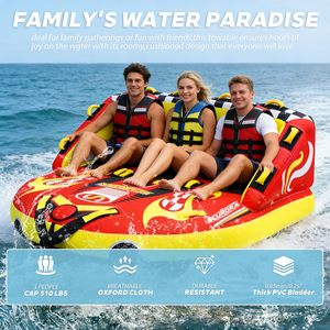 Tube gonflable de 72 pouces pour bateau, pour 1 à 3 personnes, en PVC robuste et nylon 840D, idéal pour les sports nautiques, directement de l'usine - Product Image 2