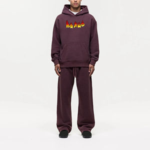 Proveedores de Ropa Urbana, Conjunto Deportivo Unisex de Dos Piezas de Forro Polar Estampado y Sólido de Peso Medio para Invierno, Diseño de Logotipo Personalizado, Transpirable - Product Image 4