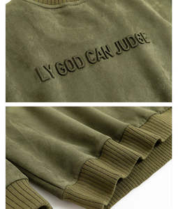 Sudadera de Cuello Redondo Extra Grande para Hombre, 100% Algodón, Felpa Gruesa |   Sudadera Estilo Vintage con Lavado Ácido de Alta Calidad - Product Image 4