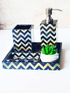 Style européen 4 pièces faites à la main en résine époxy naturelle accessoires de salle de bain porte-savon et bain pour la maison et l'hôtel - Product Image 3