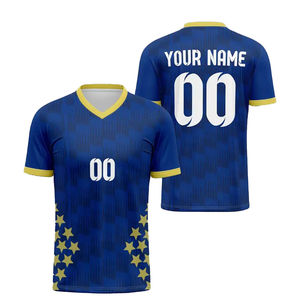 Top sellado personalizado sublimación ropa deportiva uniforme Vintage clásico Retro FÚTBOL Camisetas fútbol Jersey cuello en V camiseta hombres - Product Image 4