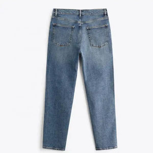 Jeans bleus déchirés pour hommes, style slim, taille mi-haute, coupe ample, en denim extensible, pour la vente en gros et l'OEM - Product Image 2