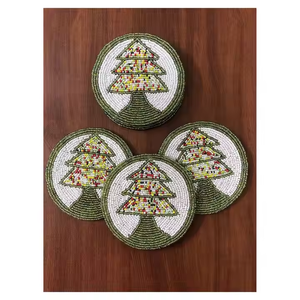 Sous-verres perlés attrayants 2025 forme de fruits uniques ensemble de sous-verres perlés multicolores pour jus de fruits verres tasses sous-verres de perles - Product Image 4