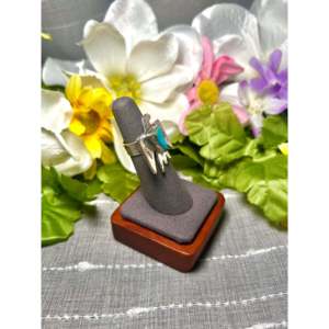 Bague ajustable Jude Candelaria en turquoise Kingman et argent sterling avec sertissage clos, cadeau - Product Image 2