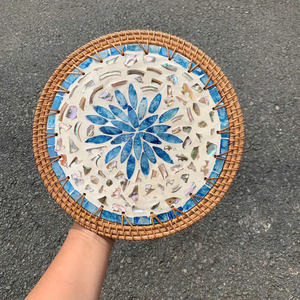 Posavasos de Ratán Hechos a Mano con Incrustaciones de Nácar, Venta al por Mayor Directa de Fábrica, Logotipo Personalizado, Accesorios de Mesa Vintage de Vietnam - Product Image 5