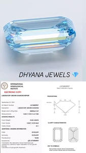Diamante Cultivado en Laboratorio, Corte Esmeralda, 10.05 Quilates, Color Azul Intenso, Claridad VVS1, Piedra Suelta con Certificado IGI, Joyería al por Mayor - Product Image 4
