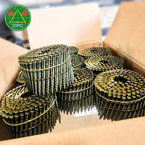 Clavos de bobina de alambre de acero de 2,5x50mm, tipos de vástago de tornillo/liso con estilo de cabeza plana a cuadros, proceso de sujeción rápida de palés seguro - Product Image 2