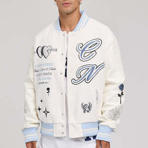 แจ็คเก็ตวาร์ซิตี้ผู้ชายแบบสั่งทำพิเศษ OEM ผ้าโพลีเอสเตอร์/คอตตอน สไตล์วินเทจลำลอง ฮิปฮอป คอตั้ง ด้านหน้าเคลือบกันลม ระบายอากาศได้ดี - Product Image 2