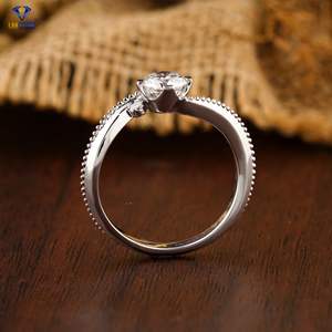 แหวนเพชรทรงกลม0.71 TDW สดใสสำหรับสตรี18K ผ่านการรับรองทองคำขาว/เครื่องประดับเพชรที่ไม่ได้รับการรับรอง - Product Image 5