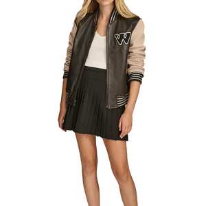 Nouvelles vestes pour femmes à un seul bouton, avec patch en sherpa brodé, respirantes, courtes, avec motif de lettres, vestes varsity pour femmes - Product Image 5