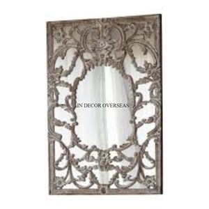 Rústico Vintage Art Inspirado Diseñador Heavy Duty Metal Enmarcado Rectángulo Forma Espejo de pared Suministros decorativos para el hogar de la India - Product Image 1