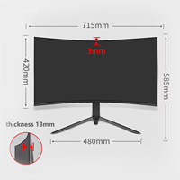 Usine chinoise rentable 27 pouces 75hz Moniteurs de jeu 144hz 165Hz Moniteurs de jeu Moniteur incurvé 4K Gaming