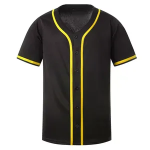 Wholesale Full <b>Button</b> Blank Sublimated Men's Baseball Jerseys Uniforms 100% Polyester Breathable Quick Dry Custom Team Names - Product Image 2