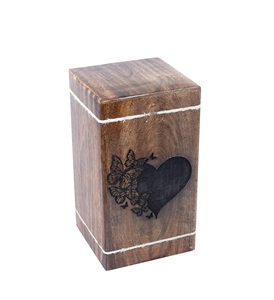 Heart Shaped Tree of Life Wooden <b>Urns</b> for Human Ashes Adult <b>Large</b> - Rosewood Cremation for Ashes - Burial <b>Urn</b> - Product Image 4