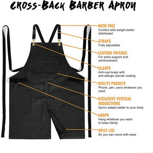 Reusable Eco-Friendly Barber <b>Aprons</b> Soft Fabric Sustainable <b>Leather</b> Made Barber <b>Aprons</b> Made In Pakistan - Product Image 4