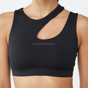 Contrast Stripe Yoga <b>Bra</b> Women Gym Workout Crop Top Breathable <b>Padded</b> Athletic Activewear - Product Image 5