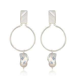 Freshwater Pearl Gemstone <b>Earrings</b> Indian 18k <b>Gold</b> Plated 925 Silver <b>Dangle</b> <b>Earrings</b> Manufacturer Suppliers - Product Image 4